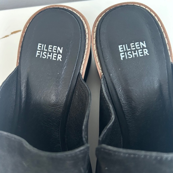 Eileen Fisher Loti Black Nubuck Wedge/Mule Size 8.5 - Picture 5 of 7
